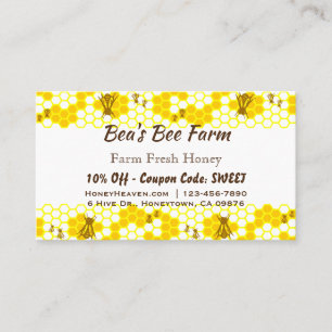 Honey Bee Honeycomb Custom Discount Card