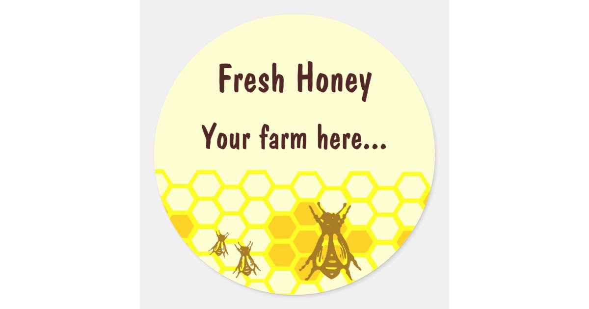 Honey Bee Honeycomb Custom Jar Label Stickers | Zazzle.com.au