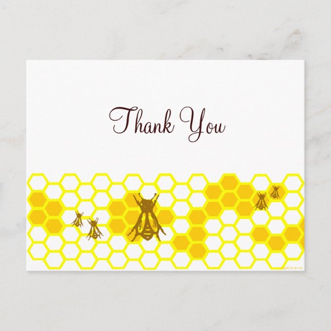 Honey Bee Honeycomb Custom Postcard (Front)