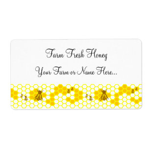 Honey Bee Honeycomb Custom Shipping Label