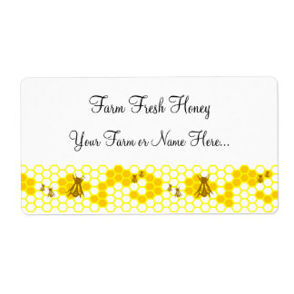 Honey Bee Honeycomb Custom Shipping Label