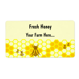 Honey Bee Honeycomb Custom Shipping Label