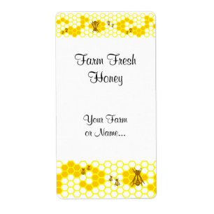 Honey Bee Honeycomb Custom Shipping Label