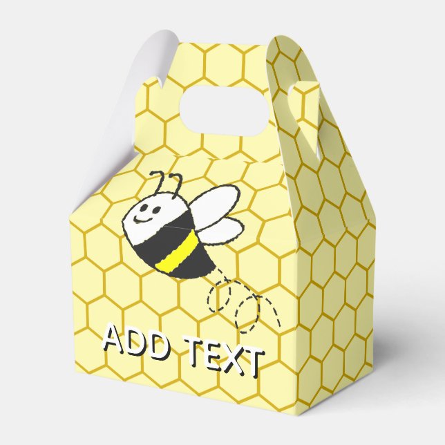 Honey Bee Honeycomb Drawing Personalized Favour Box (Front Side)