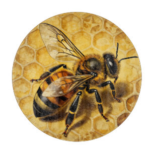 Honey Bee Honeycomb Golden Nature  Cutting Board