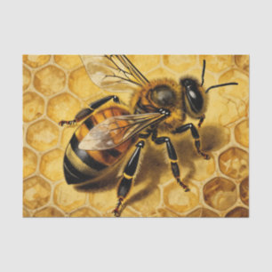 Honey Bee Honeycomb Golden Nature Tissue Paper