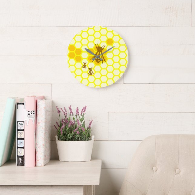 Honey Bee Honeycomb Wall Clock (Reading Room)