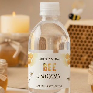 Honey Bee Honeycomb Watercolor Baby Shower Water Bottle Label