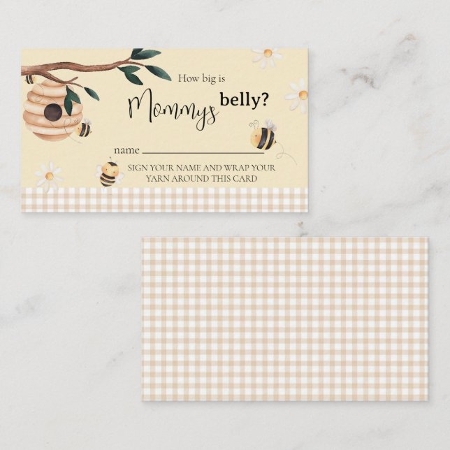  Honey Bee How Big Is Mummy's Baby Shower Enclosure Card (Front/Back)