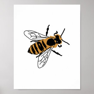 Honey Bee Illustration Bee Painting Art Poster