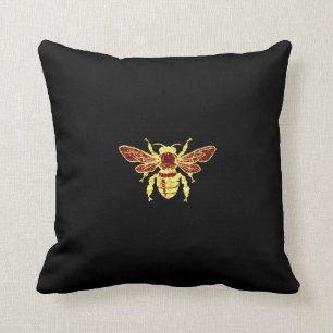 Honey Bee in Gold and Red Cushion