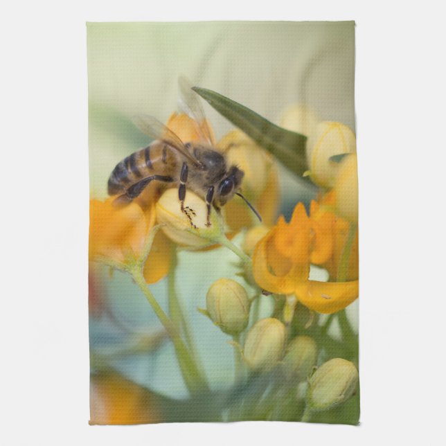 Honey Bee in the spring Kitchen Towel (Vertical)