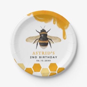 Honey Bee Kids Birthday Party Gender Neutral Paper Plate
