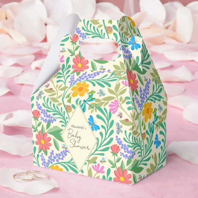 Honey Bee, Ladybug, Butterfly, Dragonfly & Flowers Favour Box (Wedding)