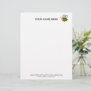Honey bee logo letterhead template for beekeeper