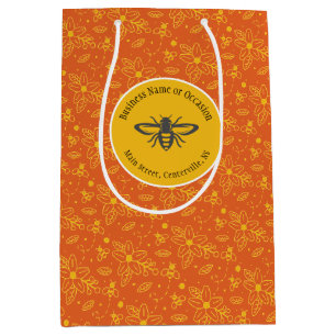 Honey Bee Logo Red Medium Gift Bag