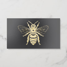 Honey Bee Luxury QR Code Foil Business Card