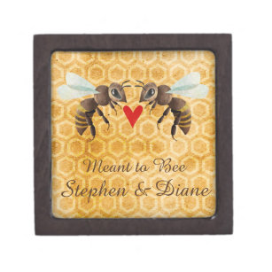 Honey Bee Magnetic Wooden Engagement Ring Box