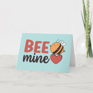 Honey Bee Mine Cute Pun Funny Valentine's Day Holiday Card
