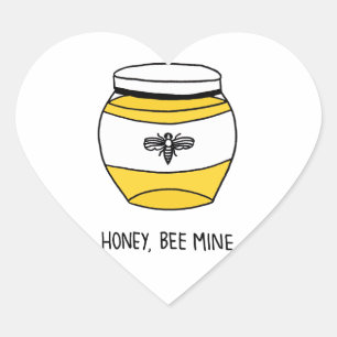 Honey, Bee Mine Heart Sticker