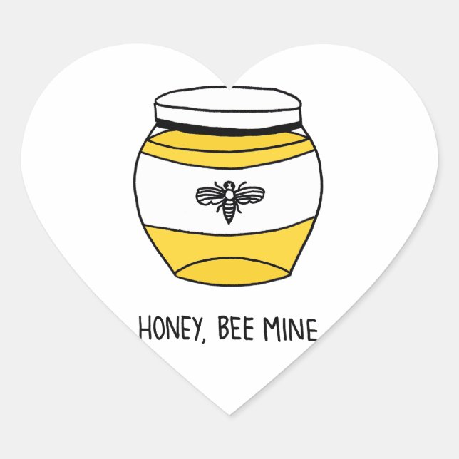 Honey, Bee Mine Heart Sticker (Front)