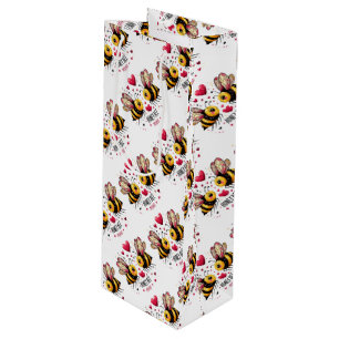 Honey Bee Mine Honey Bees Valentine  Wine Gift Bag