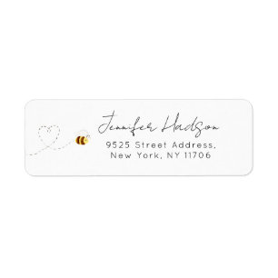 Honey bee minimalist Return Address Label