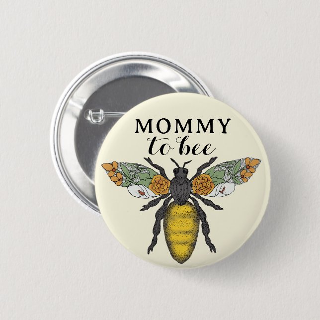 Honey Bee Mummy to Bee Baby Shower Button | Bumble (Front & Back)
