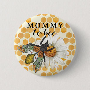 Honey Bee Mummy to Bee Baby Shower Favour Button  