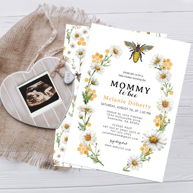 Honey Bee Mummy to Bee Baby Shower Invitation | Wi (Mommy to Bee - Baby Shower)
