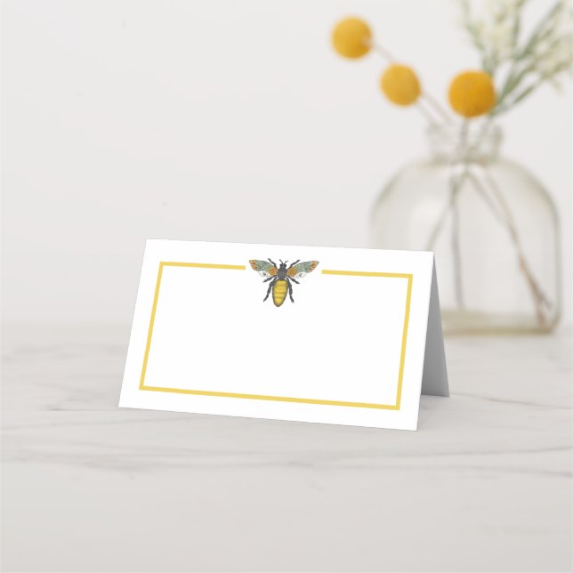 Honey Bee Mummy to Bee Baby Shower Place Card | Bu (Front)