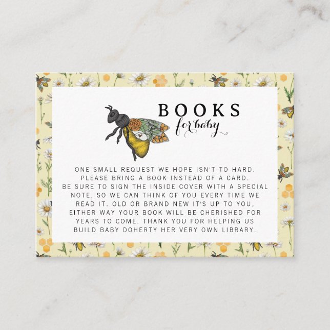 Honey Bee Mummy to Bee Books for Baby Card | Bumbl (Front)
