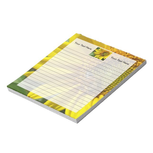 Honey bee of Yellow Sunflower Notepad (Rotated)