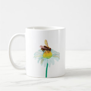 Honey Bee on a White Flower Coffee Mug
