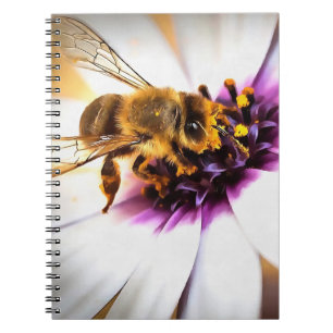 Honey Bee On African Daisy Acrylic Art Notebook