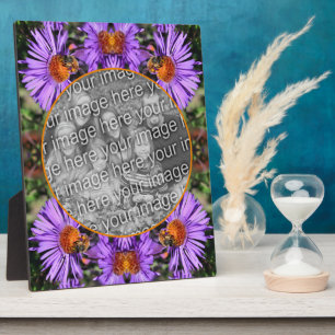 Honey Bee On Aster Flower Add Your Photo Plaque