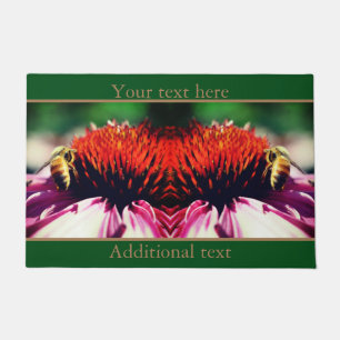 Honey Bee On Echinacea Flower Personalised   Doormat