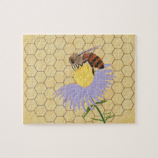 Honey Bee on Flower Painting Puzzle (Horizontal)