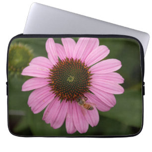 Honey Bee on Garden Flower Laptop Sleeve