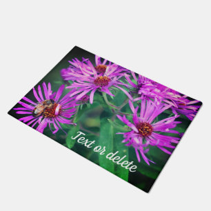 Honey Bee On New England Aster Flower Personalised Doormat