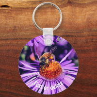 Honey Bee On Purple Aster Flower Personalised