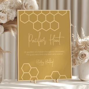 Honey Bee Pacifier Hunt Baby Shower Game Sign