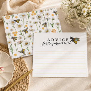 Honey Bee Parents to Bee Baby Shower Advice Card  