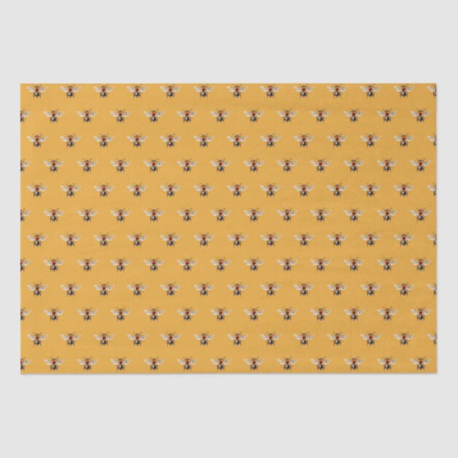 Honey Bee Pattern Orange Tissue Paper (Front)