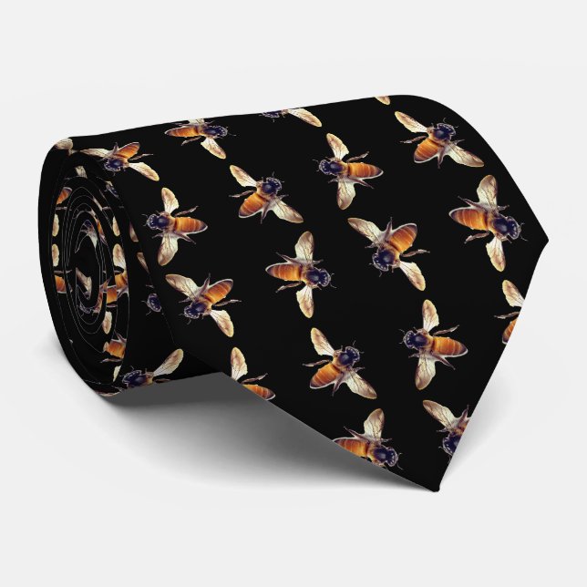 Honey Bee pattern Tie (Rolled)