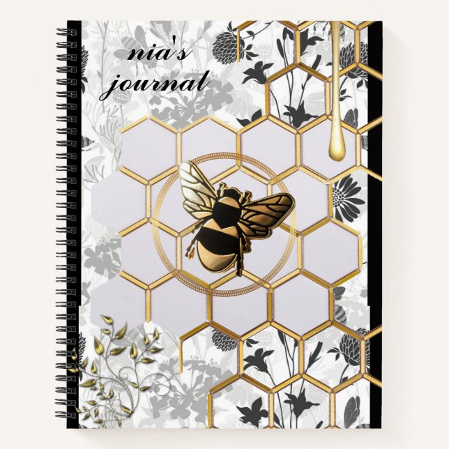 honey bee personalised journal notebook (Front)