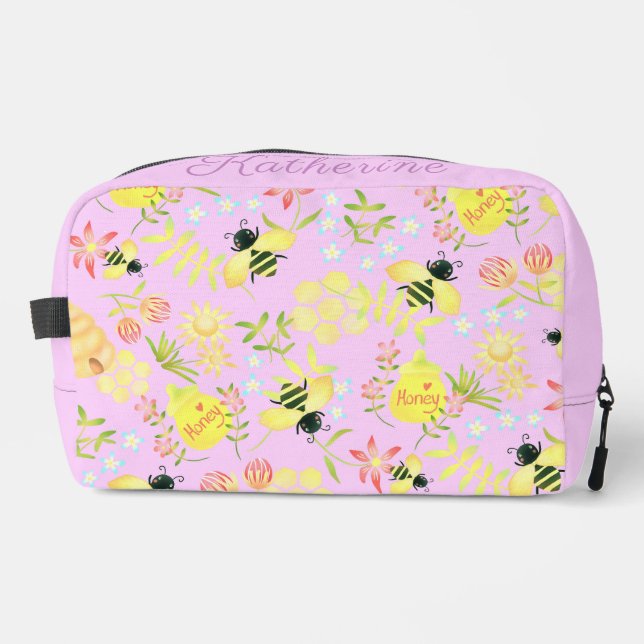 Honey Bee Pink Dopp Kit (Front)