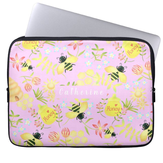 Honey Bee Pink Electronics Bag (Front)