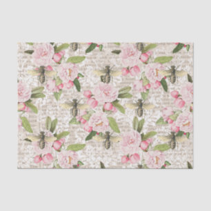 Honey Bee Pink Floral Tissue Paper