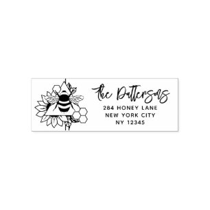 Honey Bee Professional Personal Return Address Self-inking Stamp